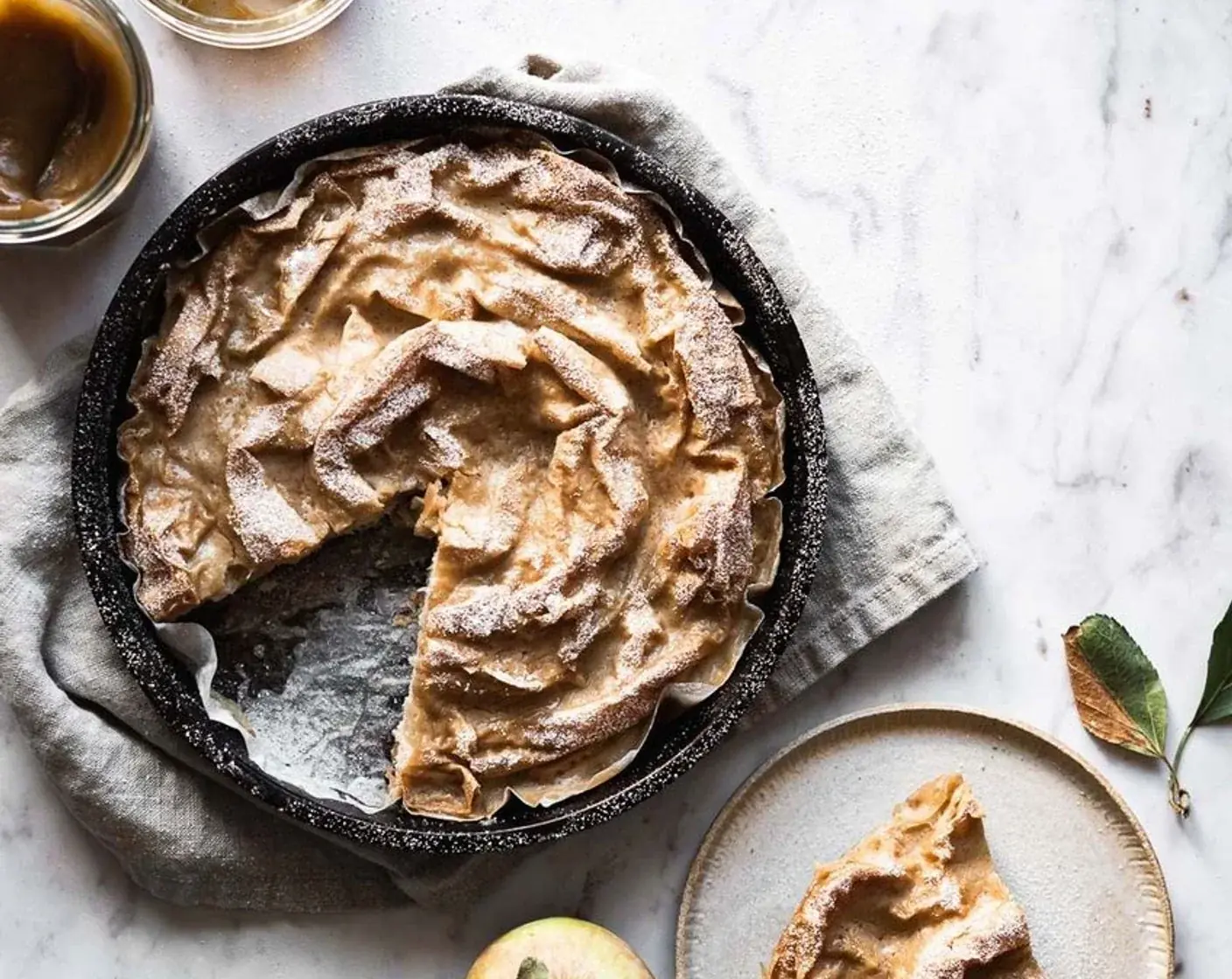 Apple Butter Ruffled Milk Pie