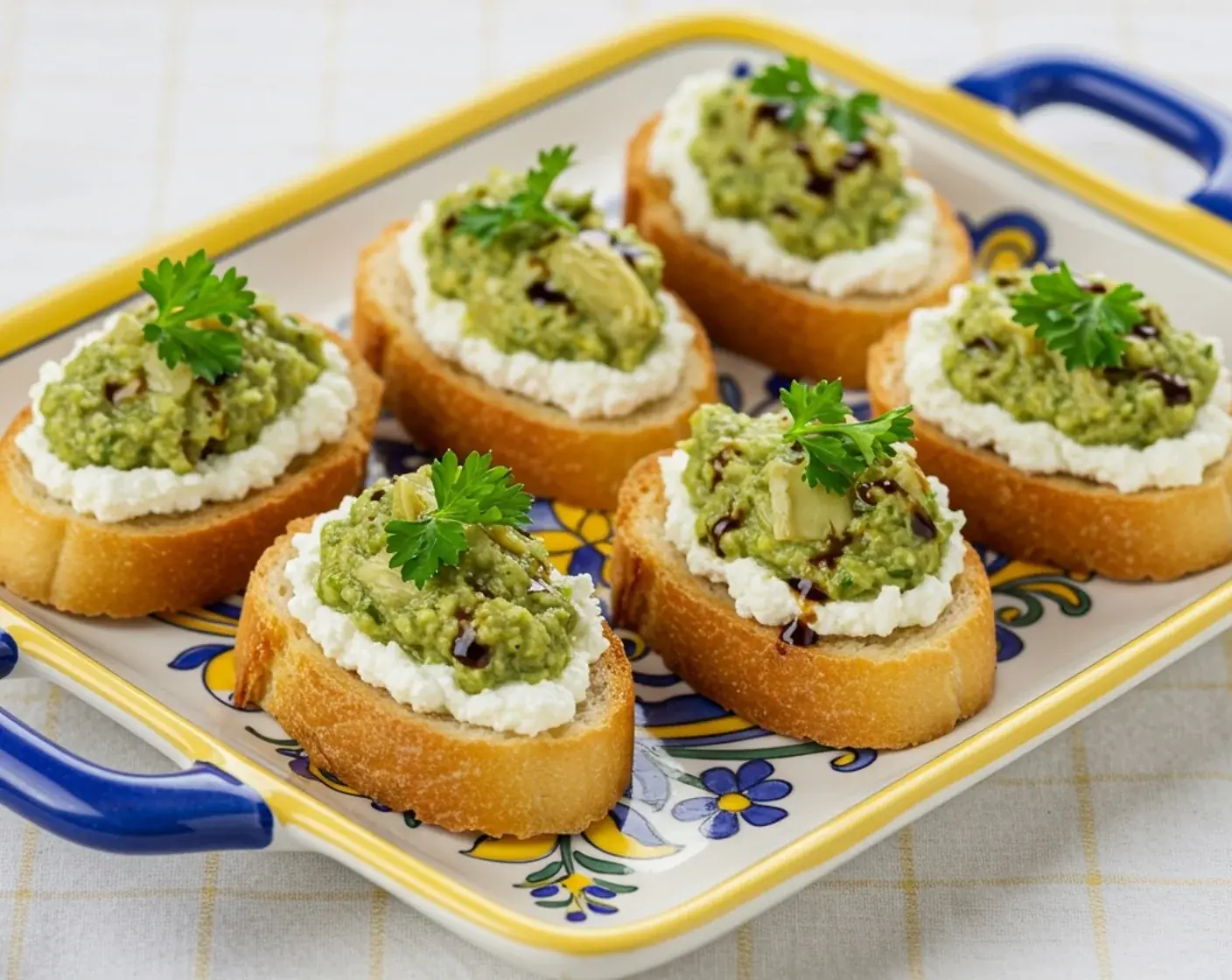 Artichoke and Whipped Lemon Ricotta Crostini