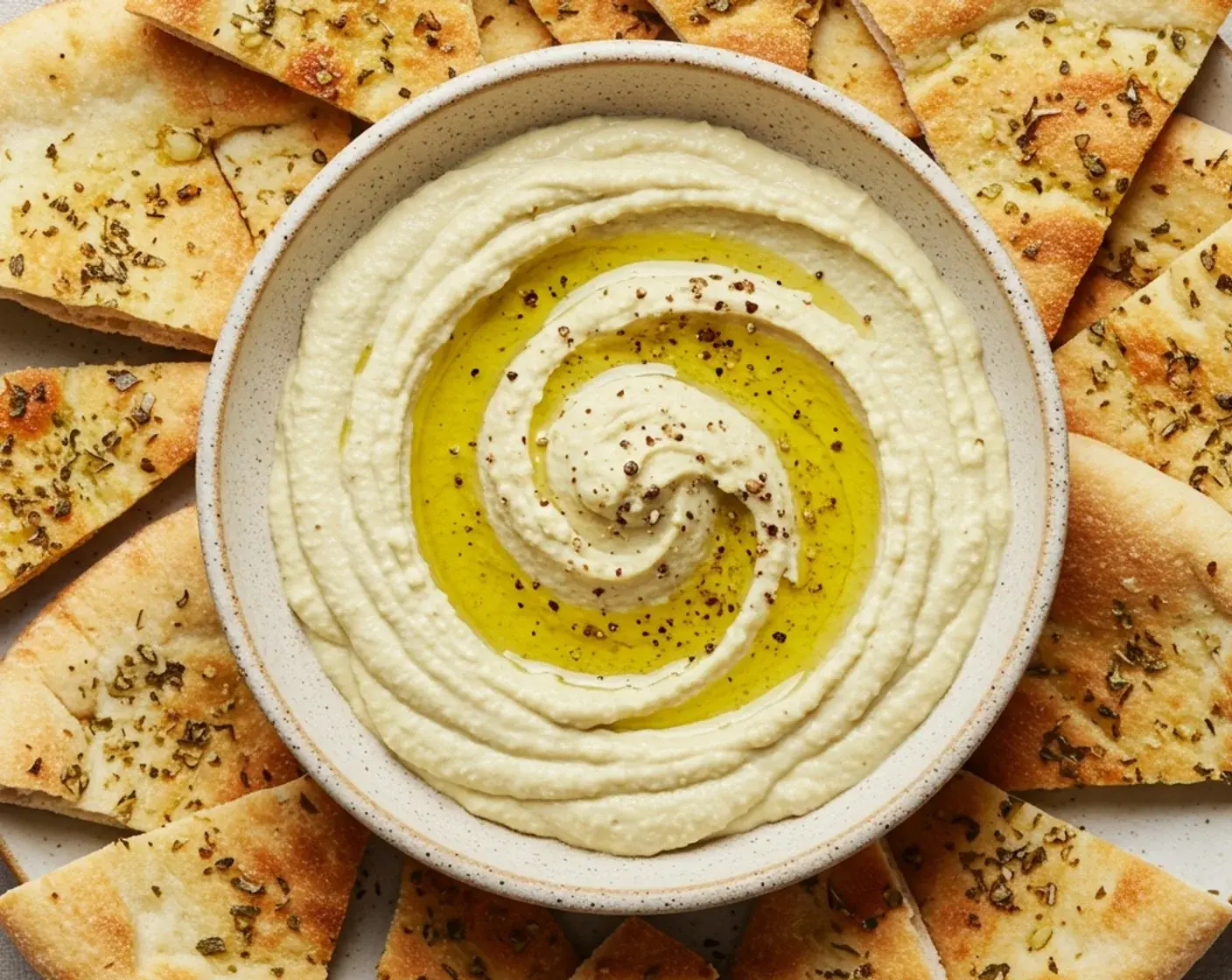 Avocado Hummus with Baked Pita