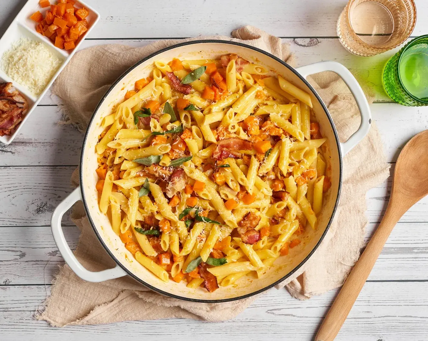 Butternut Squash Pasta with Bacon and Sage