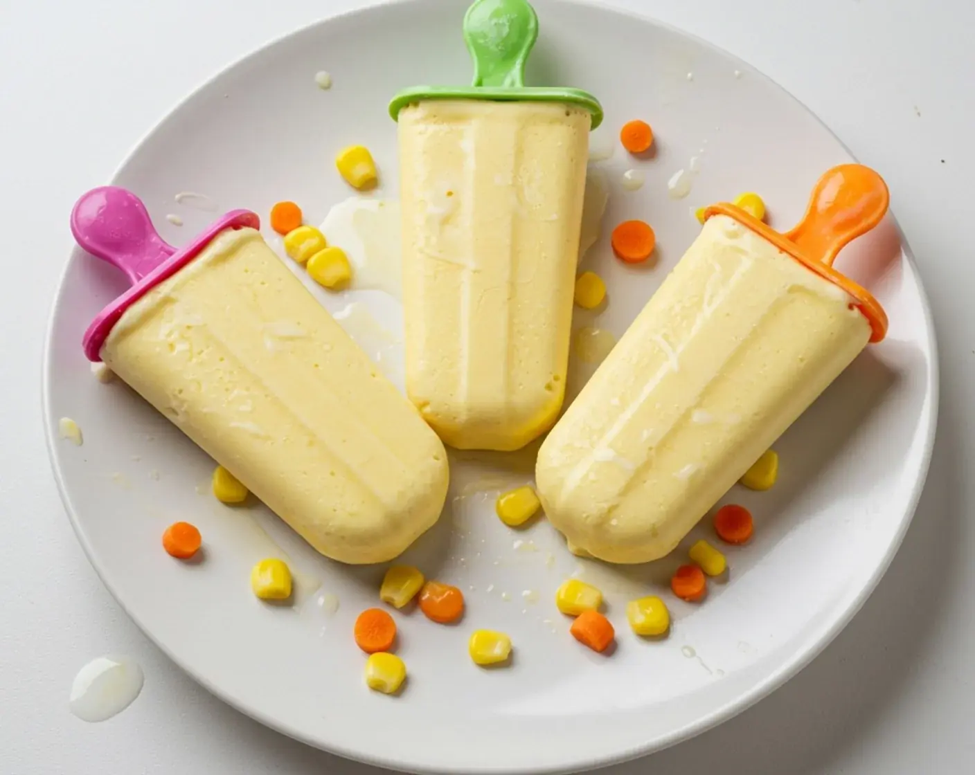 Carrot And Sweet Corn Ice Cream Popsicles