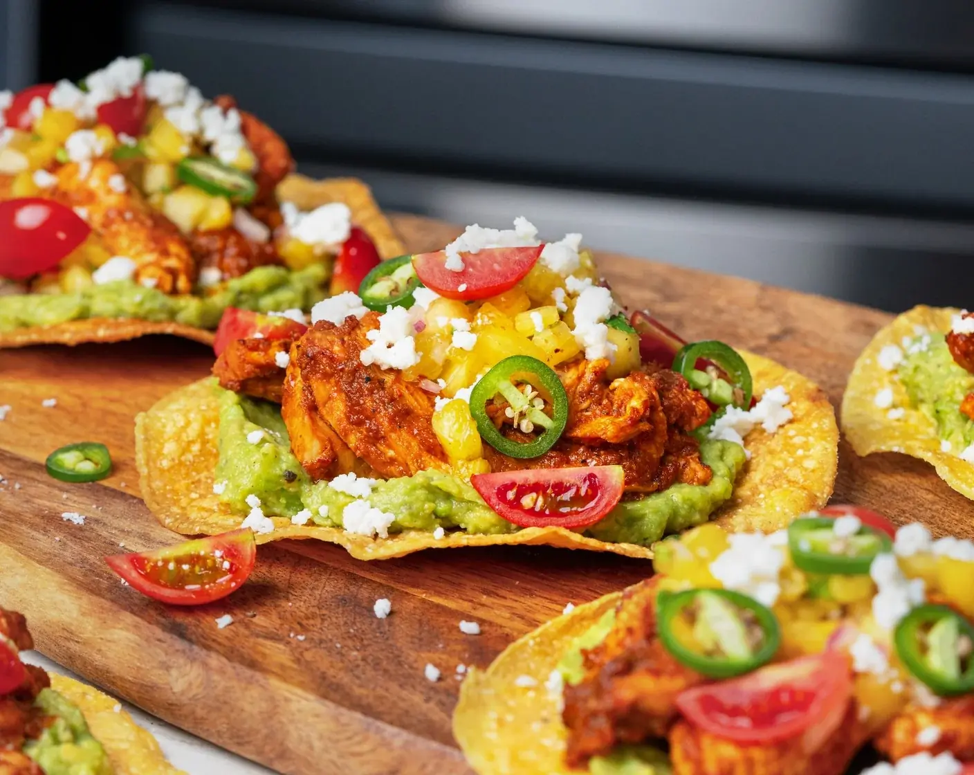 Chipotle Chicken Tostadas with Pineapple Salsa