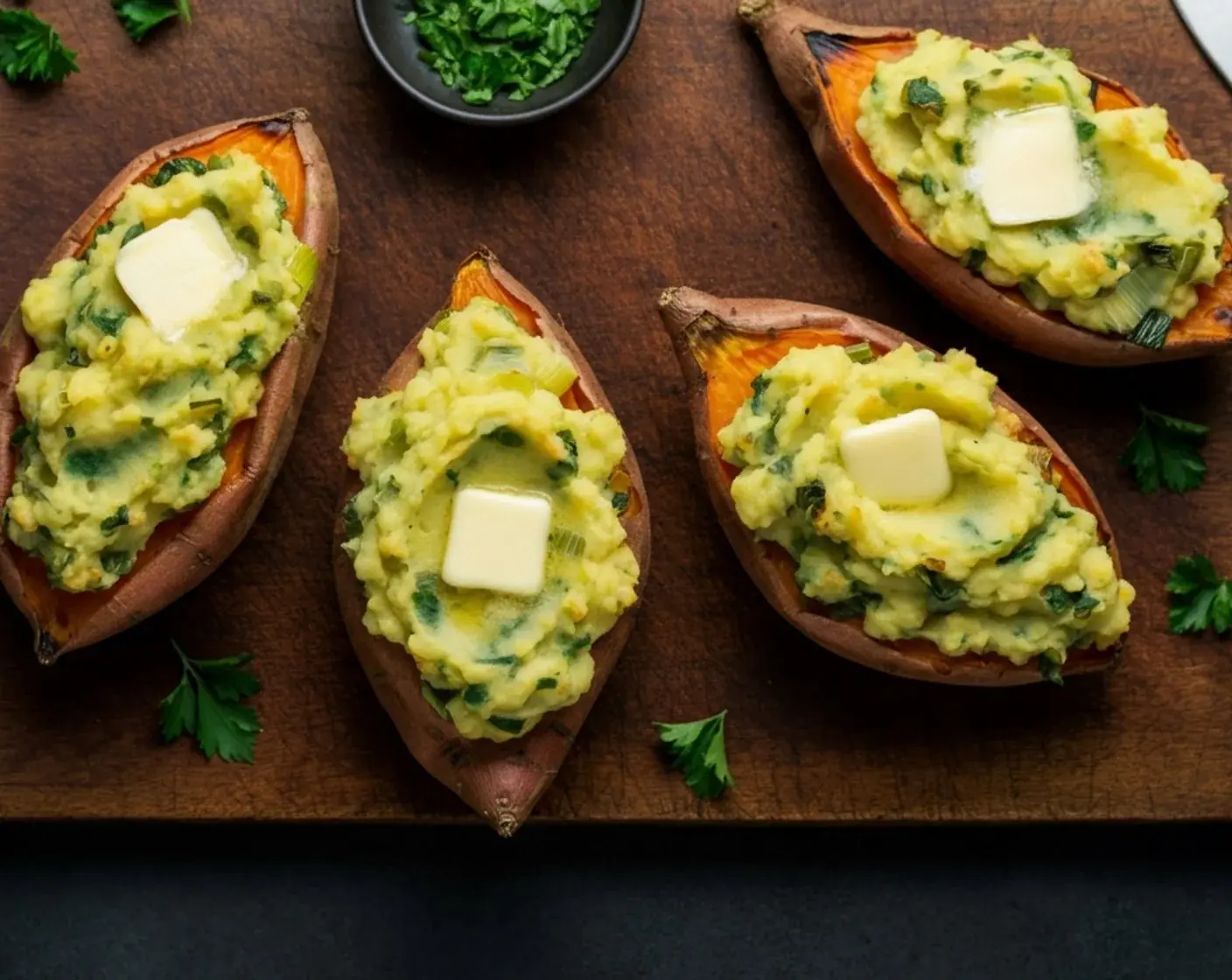 Colcannon Stuffed Sweet Potatoes