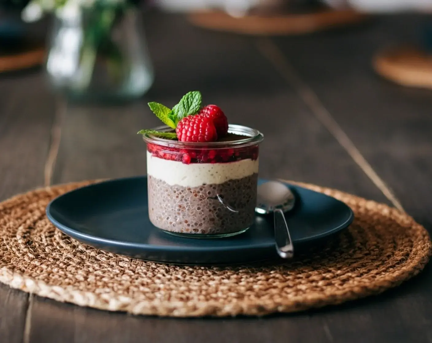 Easy Quinoa Chocolate Pudding with Raspberry Purée