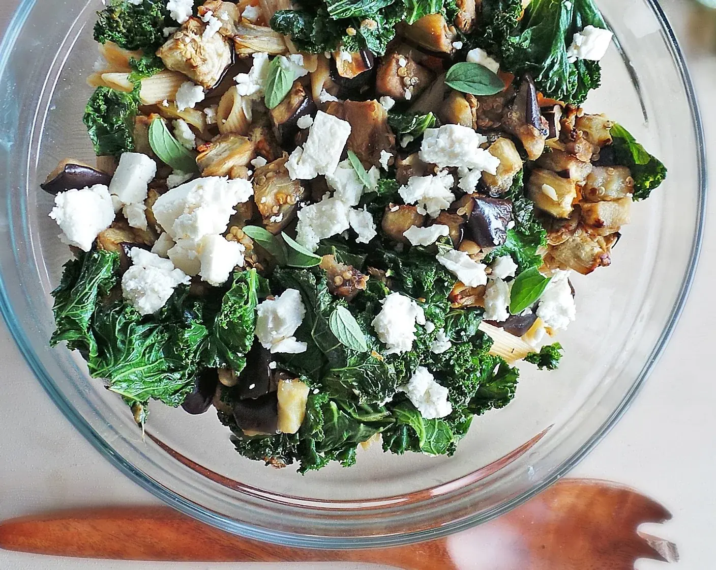 Kale and Eggplant Summer Pasta