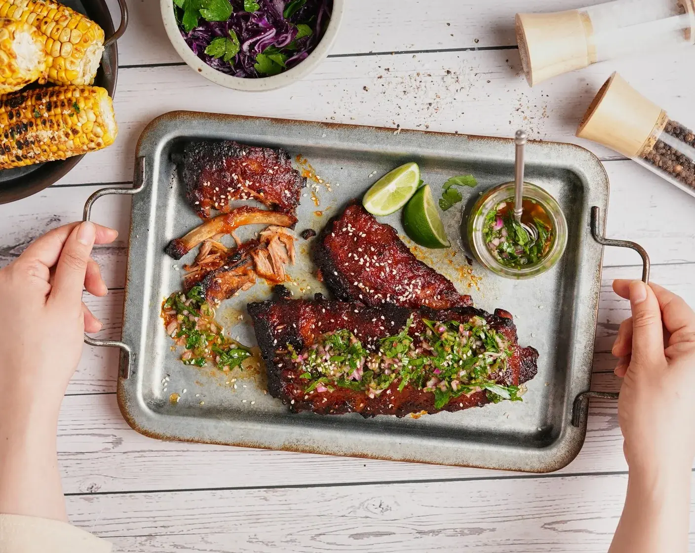 Korean-Inspired Ribs with a Twist of Chimichurri