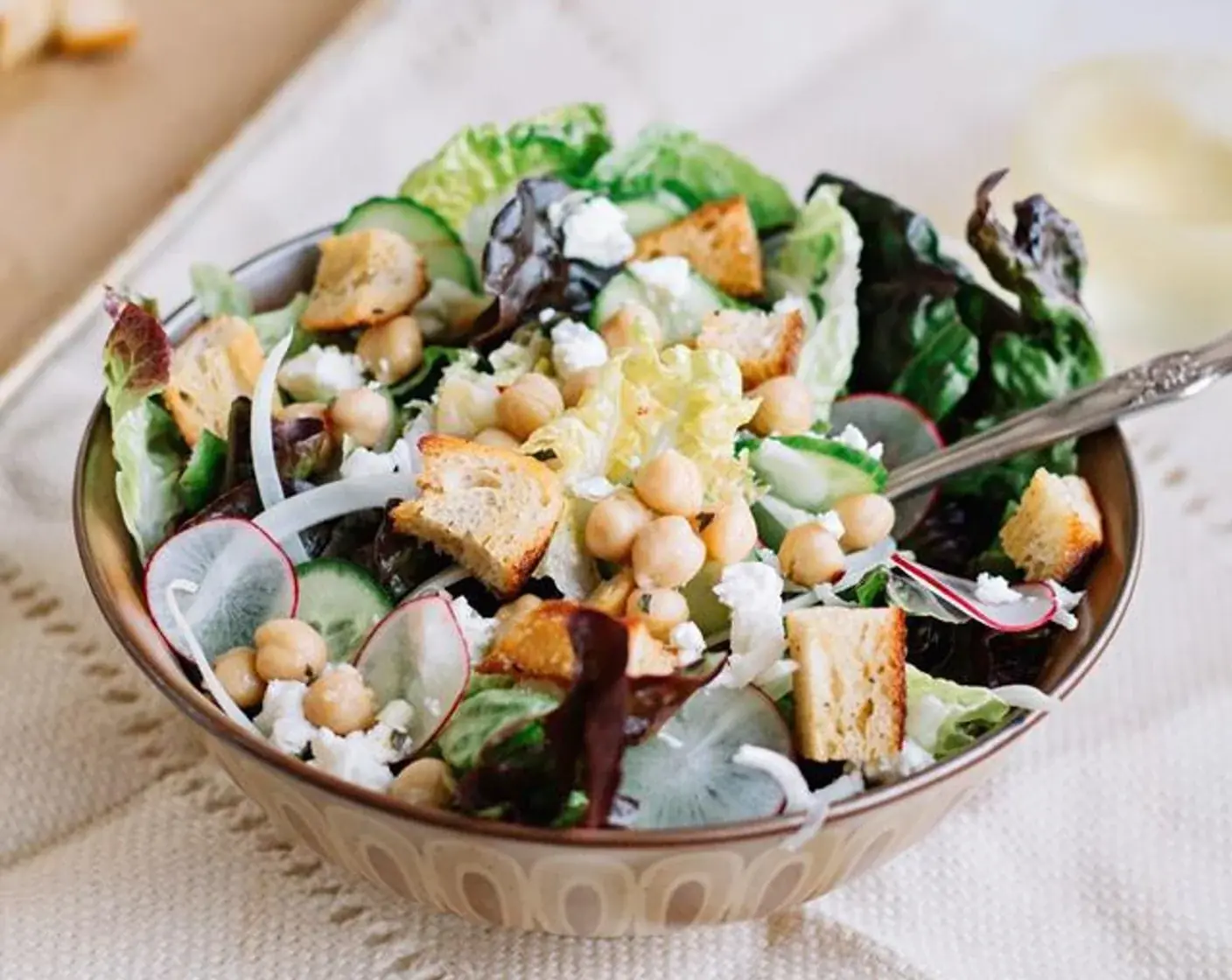 Lemon Garlic Chickpea and Radish Salad