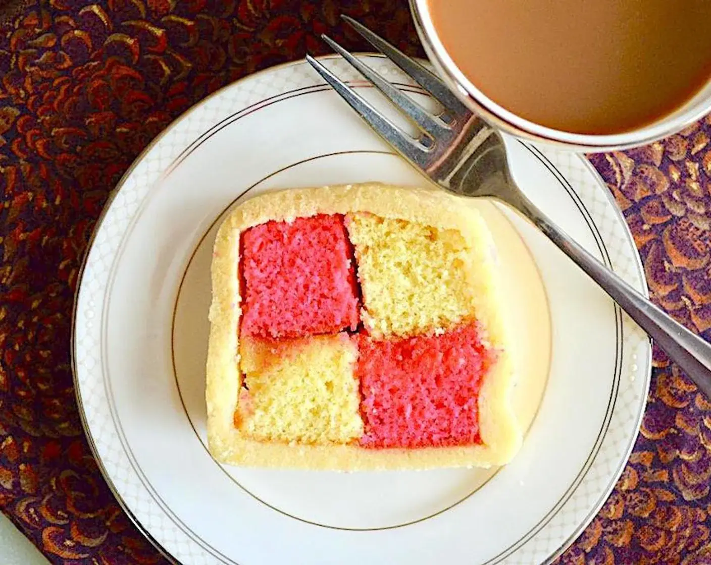 Lemon Rose Battenberg Cake