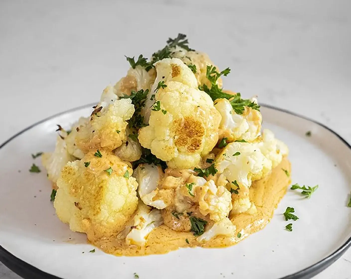 Roasted Cauliflower with Thai Peanut Sauce