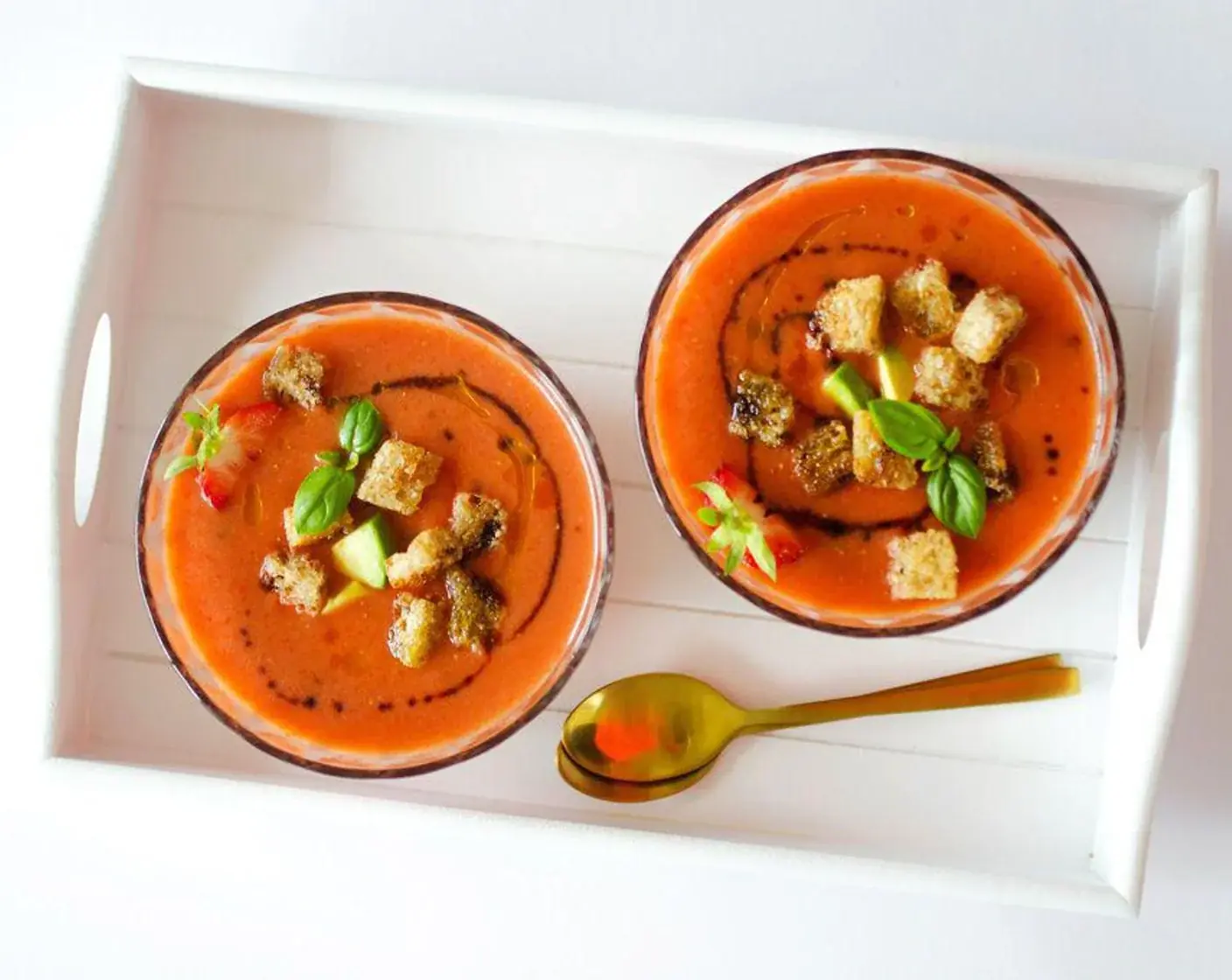 Roasted Red Pepper and Strawberry Gazpacho