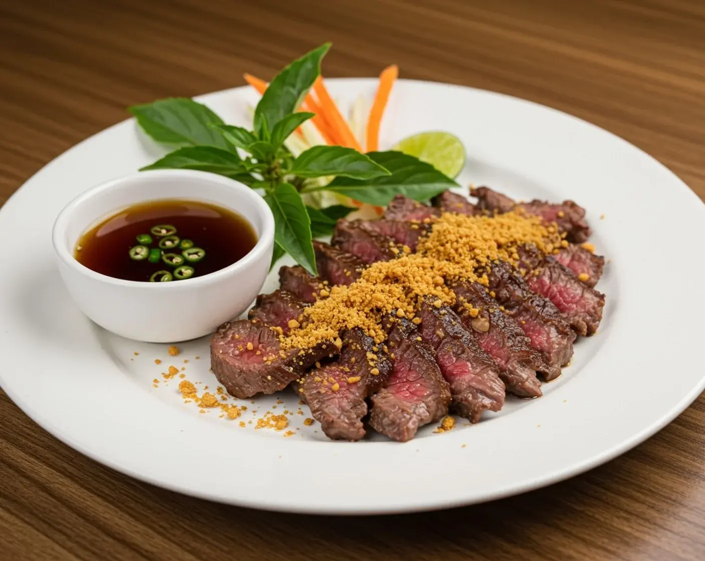 Sautéed Beef with Powder Grilled Rice