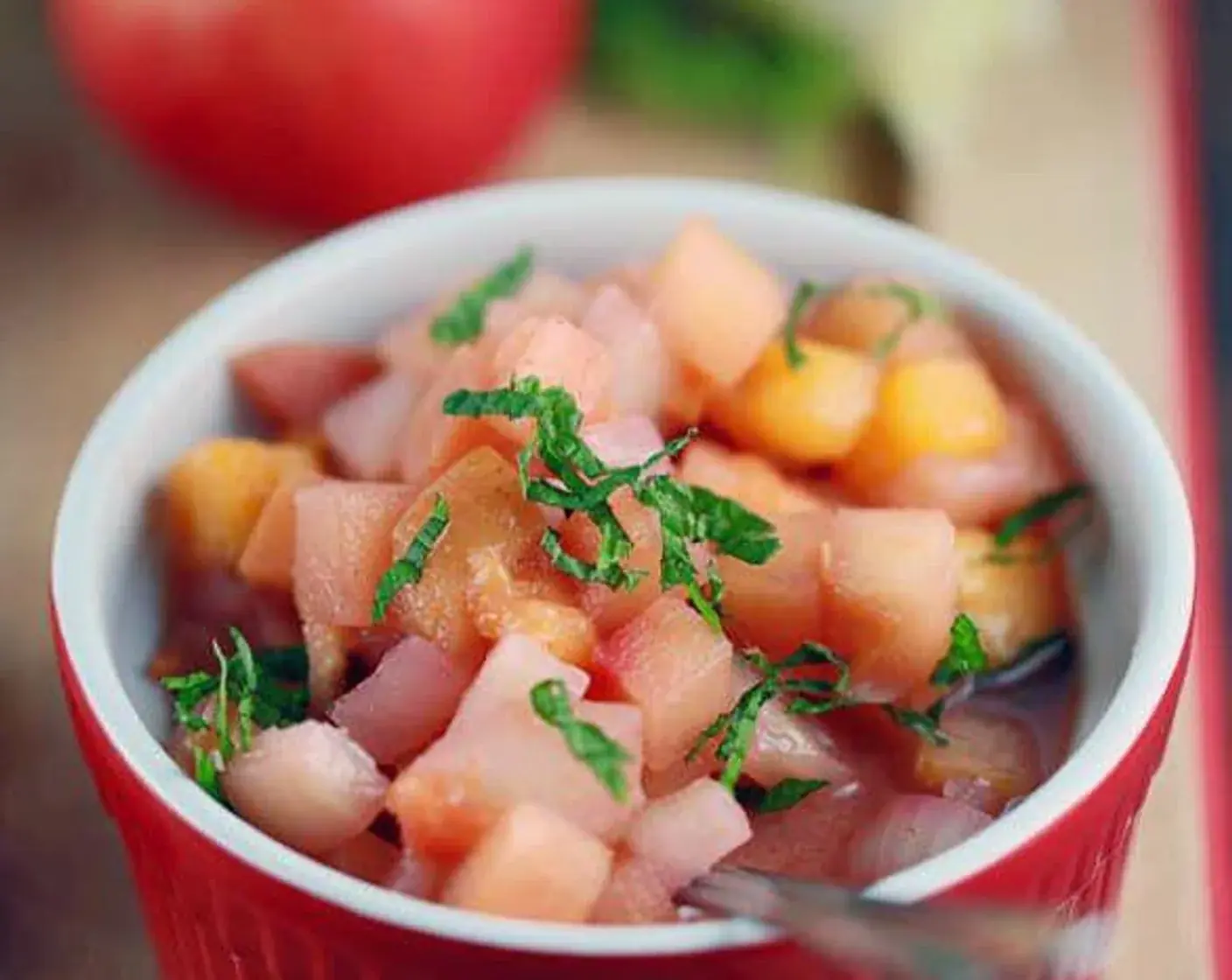 Sweet and Tangy Apple and Peach Chutney