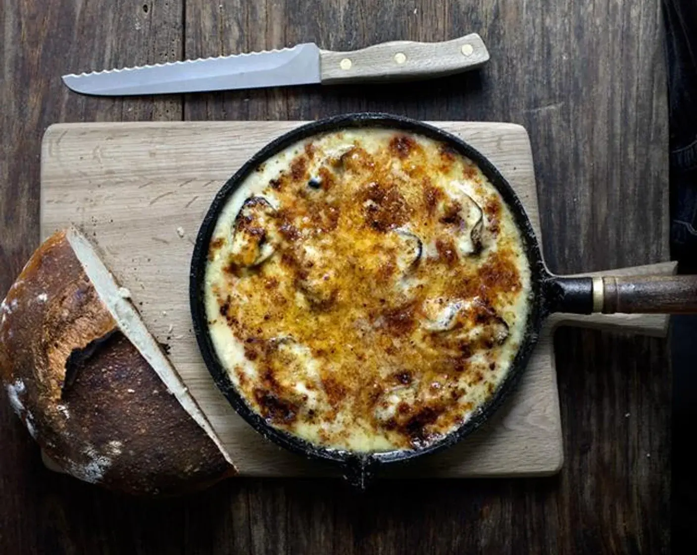 Three Cheese Oyster Gratin